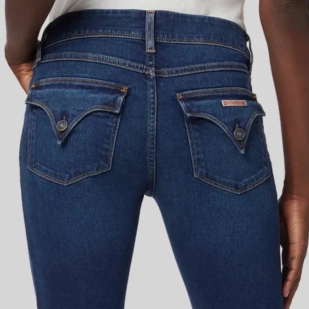 Hudson Collin Mid Rise Flap Dark Wash Skinny Jeans 26
